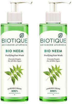 BIOTIQUE neem facewash pack of 2 Face Wash(400 ml)
