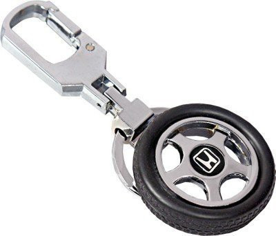Honda Spinning Tyre Rotary Wheel Locking hook Metal Keychains Key Chain