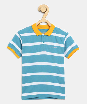 Pepe Jeans Boys Striped Pure Cotton T ShirtBlue Pack of 1