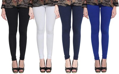 Swastik Stuffs Churidar  Western Wear Legging(Dark Blue, White, Blue, Black, Solid)