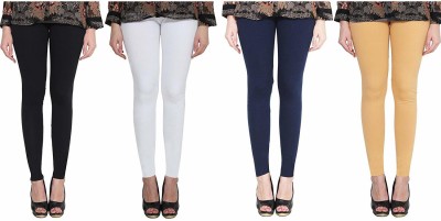 Swastik Stuffs Ankle Length  Western Wear Legging(Dark Blue, White, Black, Beige, Solid)