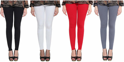 Swastik Stuffs Ankle Length  Western Wear Legging(Red, White, Black, Grey, Solid)