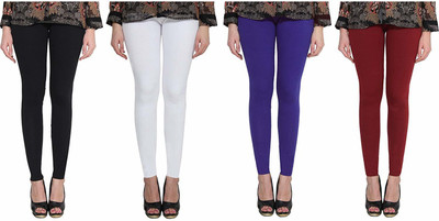Swastik Stuffs Ankle Length  Western Wear Legging(White, Blue, Maroon, Black, Solid)