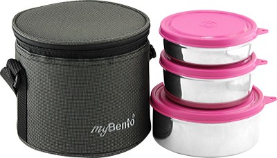 myBento SS PRIDE 130 Mix Lunch (1215ml) (605ml, 355ml, 255ml) (SS304 Stainless Steel Lunch Box Set) 3 Containers Lunch Box(1215 ml)