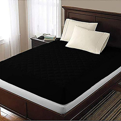 Cambik Elastic Strap Single Size Breathable, Stretchable, Waterproof Mattress Cover(Black)