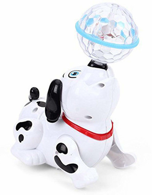 Little Dancing Dog with Music and Flashing Lights(White, Black)