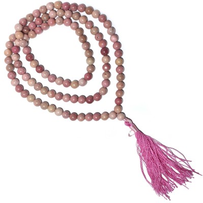 Healings4u Rhodochrosite Chakra Healing Balancing 108 Bead Yoga Meditation Prayer Jap Mala Necklace Crystal Crystal Necklace