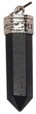 Takshila Gems Natural Hematite Pendant Pencil Pointer Shape Hematite Locket Silver Stone