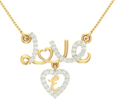 Kanak Jewels Valentine Hanging Alphabet letter E Hanging Gold plated Heart Latest American Diamond for Women Girls Girlfriend Men Boys Couples Lovers Design Gold and Rhodium alphabet Cubic Zirconia Brass Chain Pendant Gold-plated Cubic Zirconia Brass Pendant