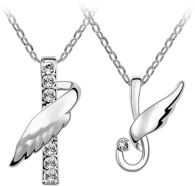 Silver Shoppee Rhodium Crystal Alloy Pendant