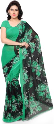 Anand Sarees Floral Print Daily Wear Georgette Saree(Green)