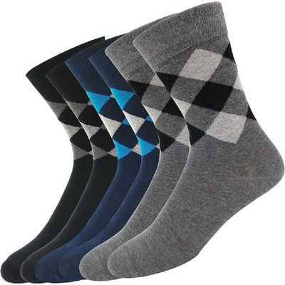 YJ FASHION Men Mid-Calf/Crew(Pack of 3)