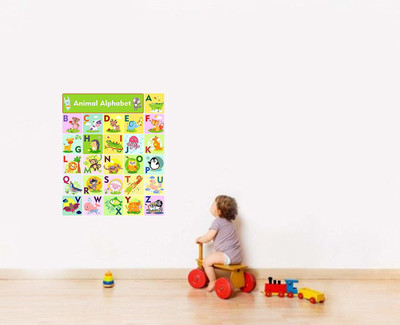 Asmi Collections 72 cm Capital Letters Alphabets with Picture Self Adhesive Sticker(Pack of 1)