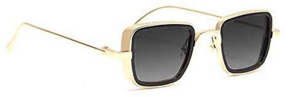 Dervin Retro Square Sunglasses(For Men & Women, Black)