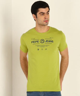 pepe-jeans-printed-men-round-neck-light-green-t-shirt