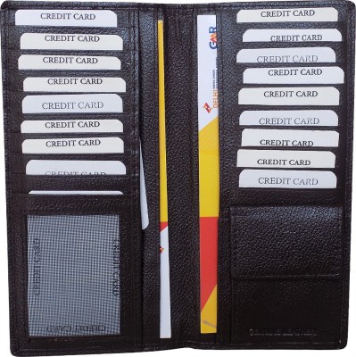 Style 98 Men Brown Genuine Leather Wallet(16 Card Slots)