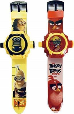 UNEQUETREND digital projector watch angry bird Digital angry bird projector watch red and yellow for boys & girls Digital Watch - For Boys & Girls