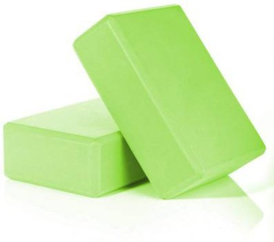 veniqe 2 in 1 Yoga Brick Foam Block to Support and Deepen Poses Set Yoga Blocks(Green Pack of 2)