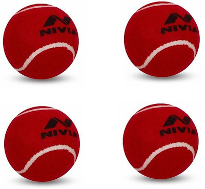 NIVIA Hard tennis ball (Pack of 4) Cricket Tennis Ball(Standard, Pack of 4, Red)