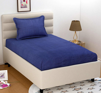 Divine Homes Microfiber Single Flat 150 TC Solid Bedsheet(Pack of 1, Navy Blue)