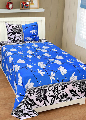 AJM 120 TC Polyester Single Floral Flat Bedsheet(Pack of 1, Multicolor)