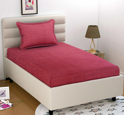 Divine Homes 150 TC Microfiber Single Solid Flat Bedsheet(Pack of 1, Maroon)