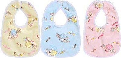 little monkeys Fast Dry-Waterproof, Super Soft Cotton,bibs for your tiny tot(pack of 3)(Multicolor)