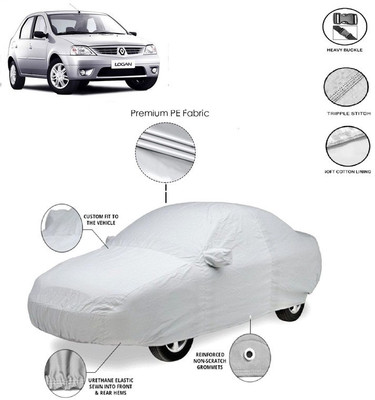 GIFFEN Car Cover For Mahindra Logan (With Mirror Pockets)(Silver)