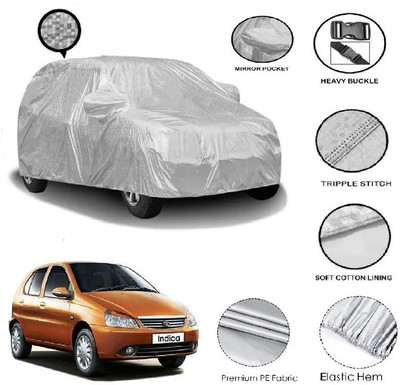 GIFFEN Car Cover For Tata Indica V2 (With Mirror Pockets)(Silver)
