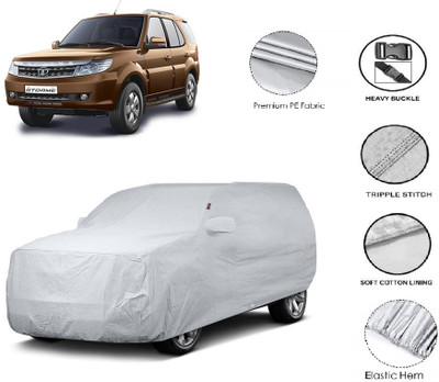 GIFFEN Car Cover For Tata Safari Storme (With Mirror Pockets)(Silver)