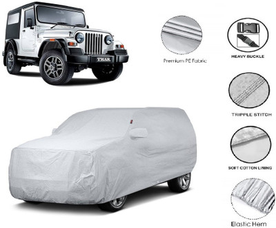GIFFEN Car Cover For Mahindra Thar (With Mirror Pockets)(Silver)