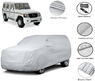 GIFFEN Car Cover For Mahindra Bolero (With Mirror Pockets)(Silver, For 2005, 2006, 2007, 2008, 2009, 2010, 2011, 2012, 2013, 2014, 2015, 2016, 2017, 2018, 2019 Models)