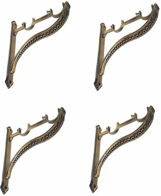 tajhardwaregallery Gold Rod Rail Bracket, Curtain Knobs Metal