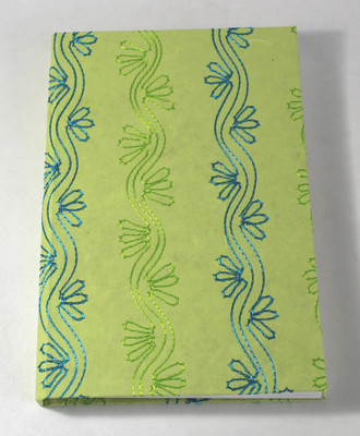 Camlon Exports Handmade embroidery print diary A4 Diary Unruled 96 Pages(Green)