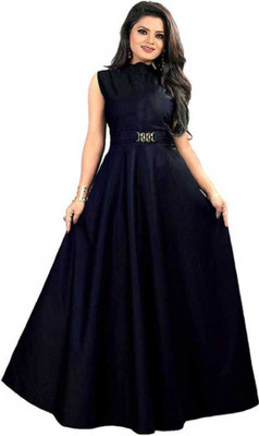 ROLS FASHION HUB Women Gown Dark Blue Dress