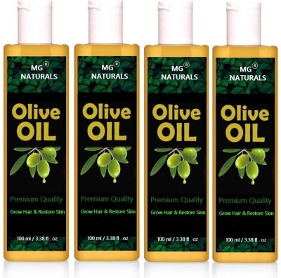 MG Naturals PREMIUM EXTRA VIRGIN OLIVE OIL 400 ML (100 ML EACH ) Hair Oil(400 ml)