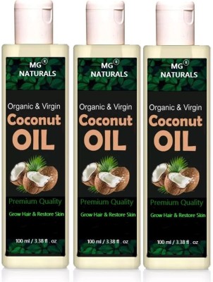 MG Naturals PREMIUM EXTRA VIRGIN COCONUT OIL 300 ML (100 ML EACH ) Hair Oil(300 ml)