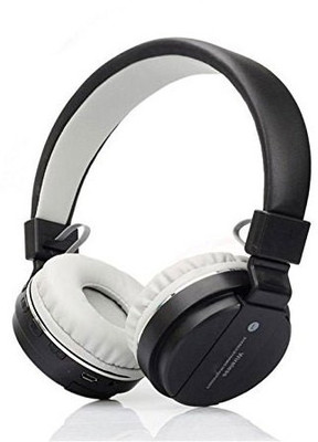 KLUZIE SH-12 Headphone With FM and SD Card Slot Bluetooth Headset(Black, Wireless over the head)