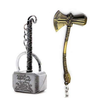 Isk Thor Hammer and Avengers Infinity War Axe Thor keychain Key Chain