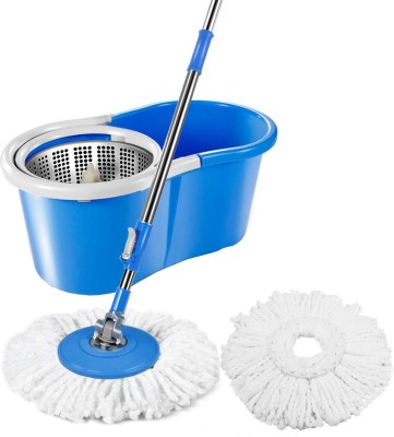 Sasimo Magic DryBucket Mop-360 Degree Self Spin Wringing for Home,Office Floor Cleaning Mop Set(Blue)