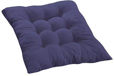 Texlux Microfibre Solid Chair Pad Pack of 2(Dark Blue)