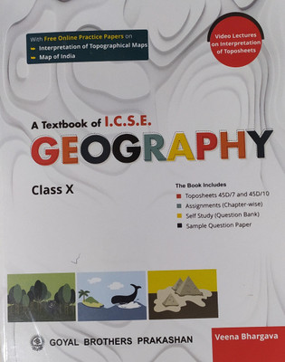 A Textbook Of ICSE Geography For Class -10 By Veena Bhargava For ( 2020-2021) Examination(Paperback, Veena Bhargava)