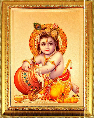 SUNINOW Bal Gopal Photo Frame for Pooja | Hindu Bhagwan Devi Devta Photo | God Photo Frames | Wall Décor Photo Frame | Photo Frame Religious Frame