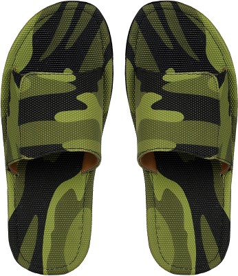 Shopolozy Men Slides(Black, Green , 7)