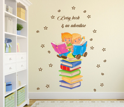 Littlebuds 110 cm Book Reading Removable Sticker(Pack of 1)