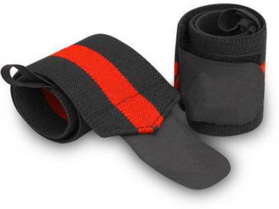 Daylfonos 1 Pair Weight Lifting Wrist Support with Velcro closure Wrist Support(Red, Black)