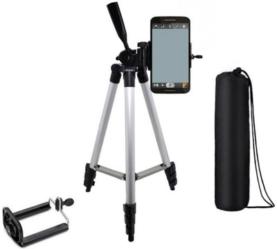 BAGATELLE Tripod-3110 Lightweight Camera Tripod Stand With Three-Dimensional Head & Quick Release Plate Tripod(Silver, Black, Supports Up to 1500 g)
