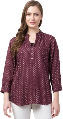 Cwtch Casual 3/4 Sleeve Printed Women Purple, White Top