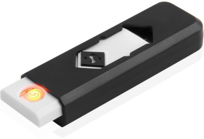 Triangle Ant Windproof Rechargeable Flameless Lighter 551AD Cigarette Lighter(Black)