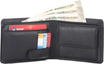 ree cope Boys Casual, Trendy Black Genuine Leather Wallet(9 Card Slots)